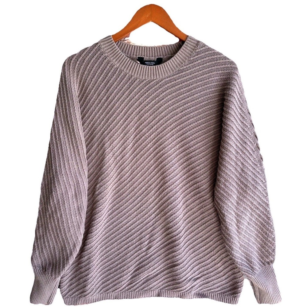 Simply Vera Vera Wang Ottoman Stitch Dolman Sleeve Sweater Women's‎ L Lavender